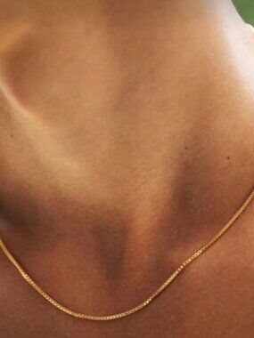 Gold Plated Stainless Steel Box Chain Necklace